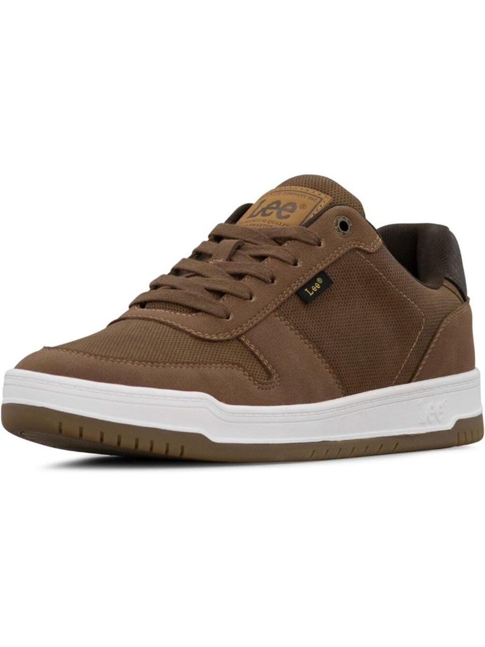 Lee Men's British Tan Moc Toe Imported Lace Up Specter Court Sneakers Shoes